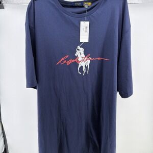 Polo Ralph Lauren Classic Fit Short Sleeve Big Pony Logo T-Shirt, Navy, 4XLT NWT
